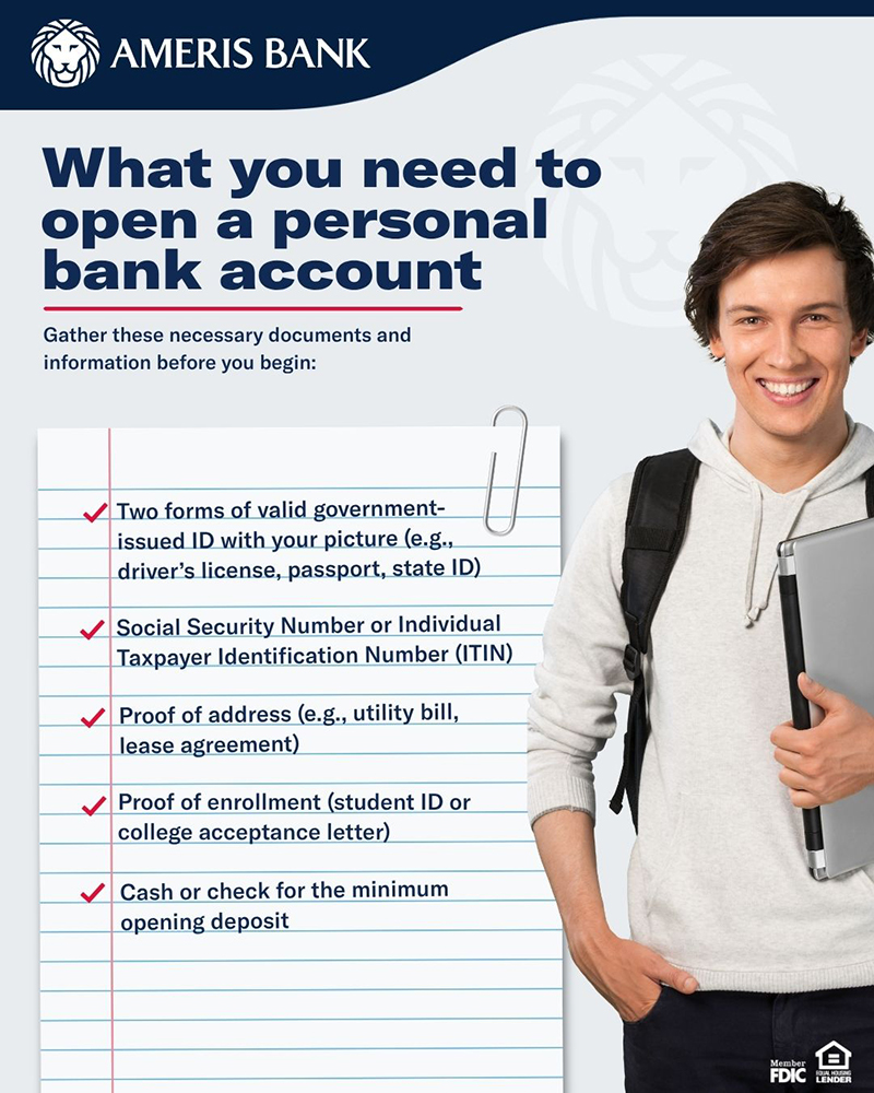 Student banking checklist